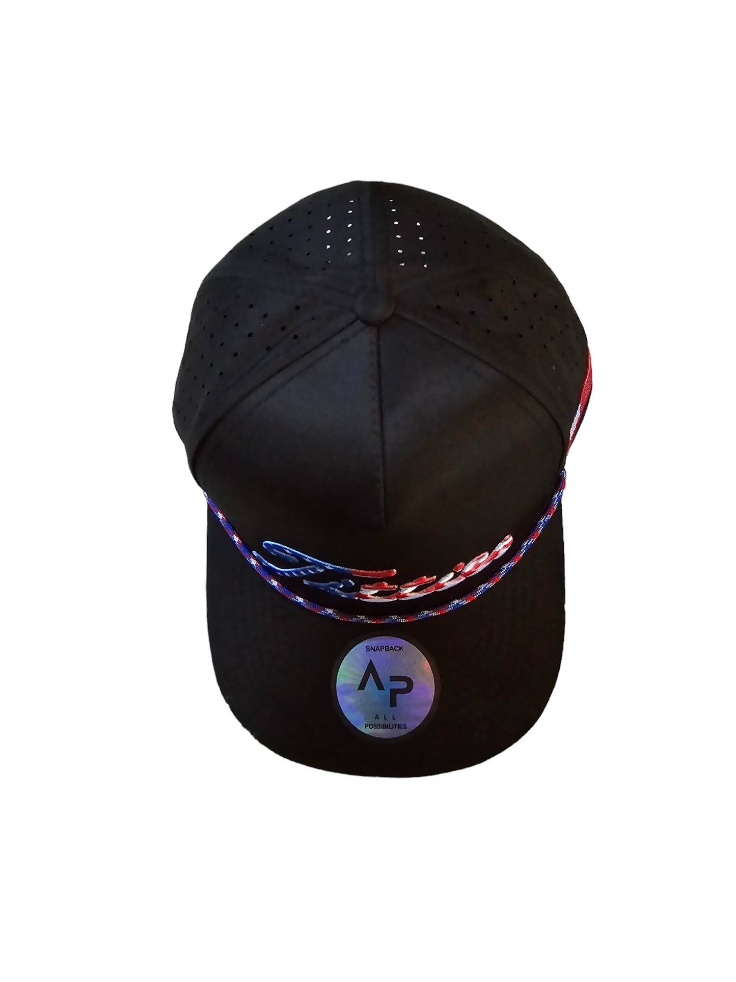 USA Titties Golf Snapback Black with Black Laser American Flag - One Size fits All