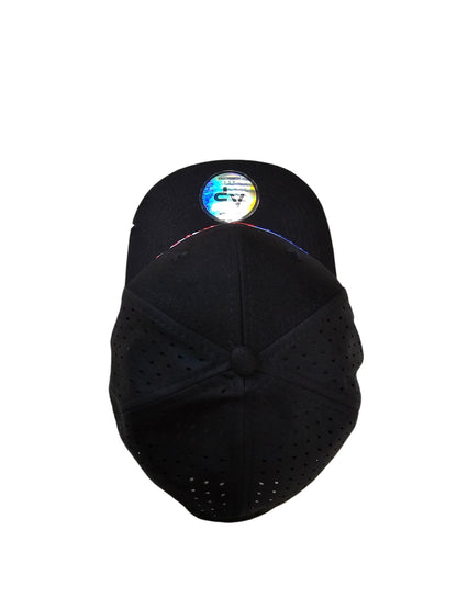 USA Titties Golf Snapback Black Cotton with Black Laser 6 Panel Hat No American Flag - One Size fits All