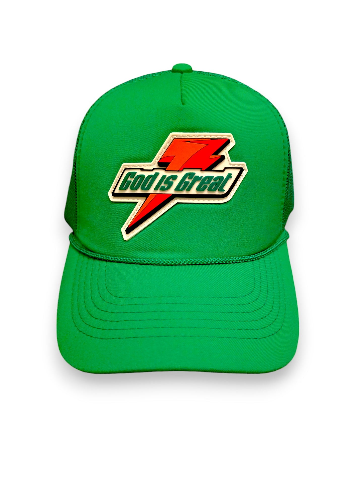 God is Great Foam hat one Size fits All Snapback Adjustable Baseball Cap for Men Women Kelly Green