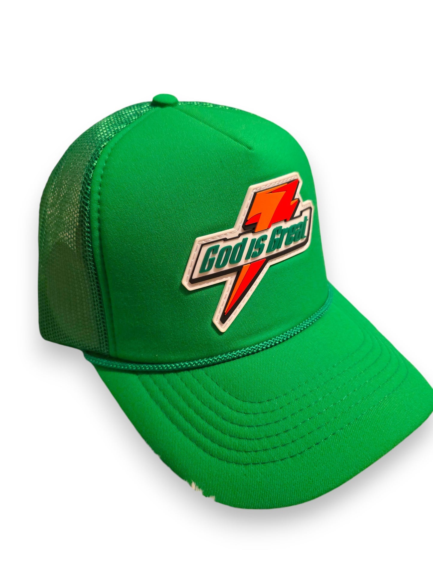 God is Great Foam hat one Size fits All Snapback Adjustable Baseball Cap for Men Women Kelly Green