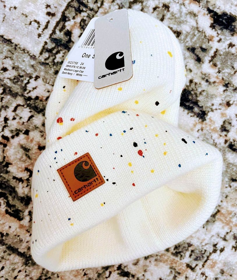 Carhartt Limited Edition White Paint Beanie Brand New Womens Mens Unisex Adult One Size